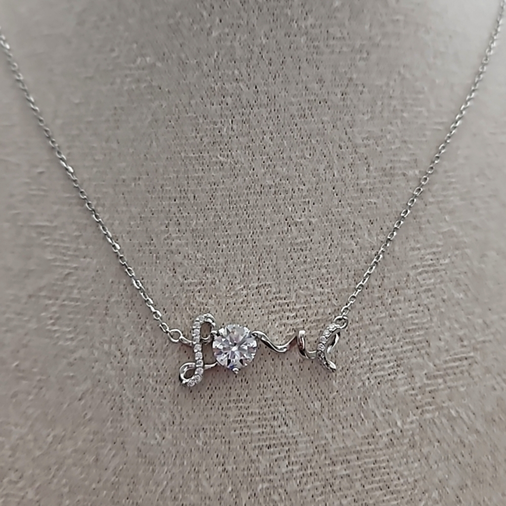 Elegant Silver Love Necklace